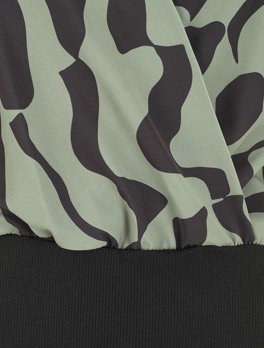 Body manches courtes imprimé graphique - Kaki - 3