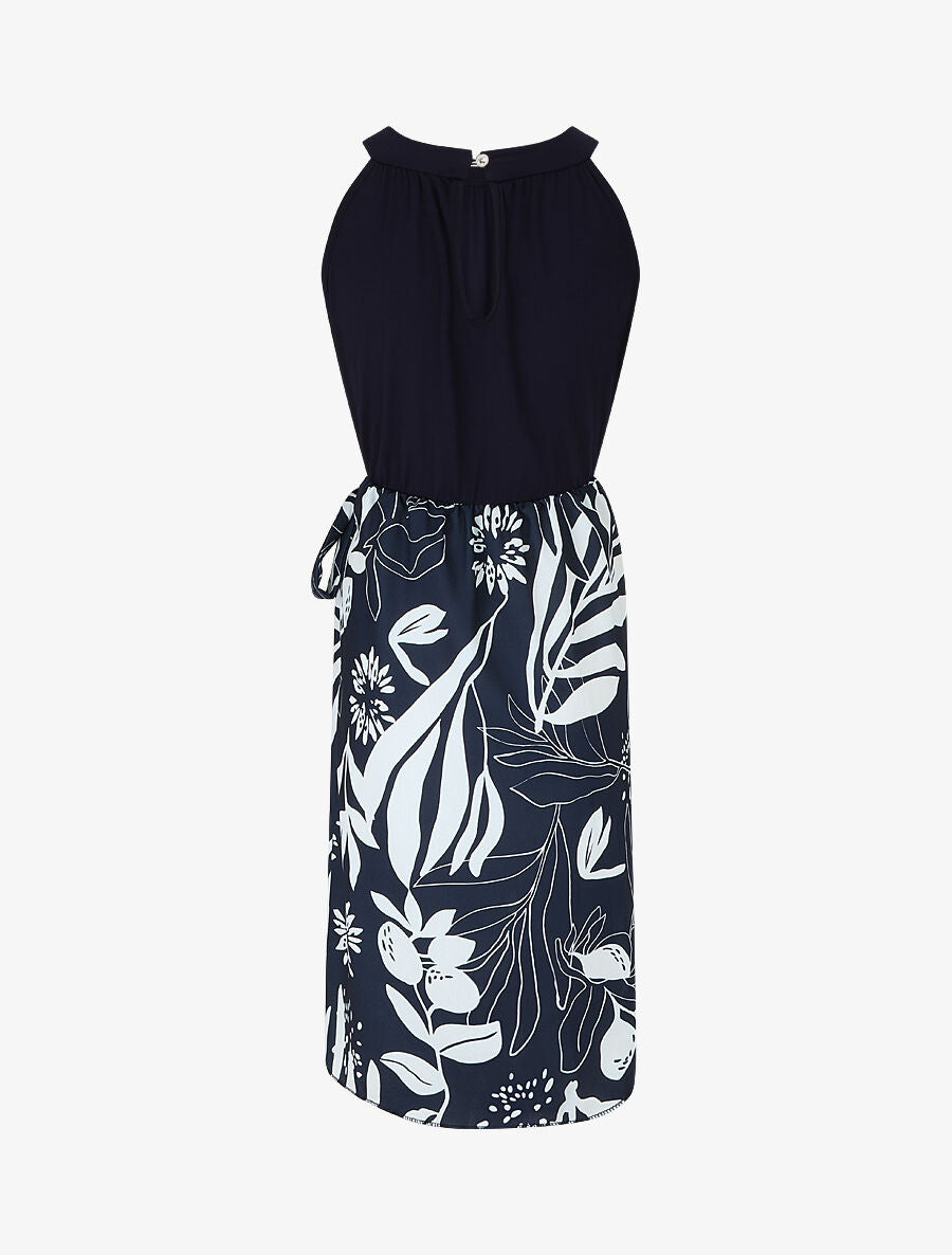Robe longue à col américain - Bleu - 2