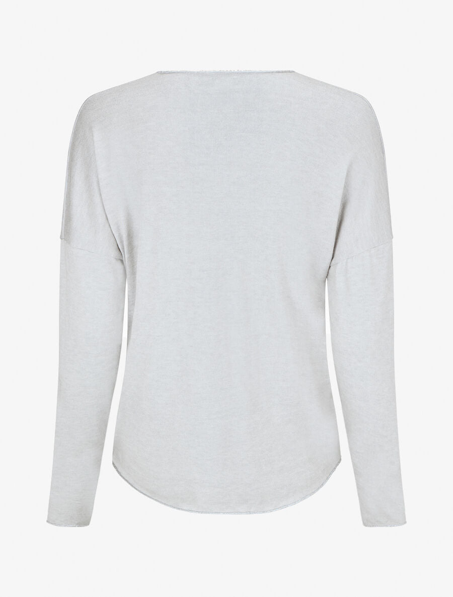 Pull à message floqué - Gris - 2