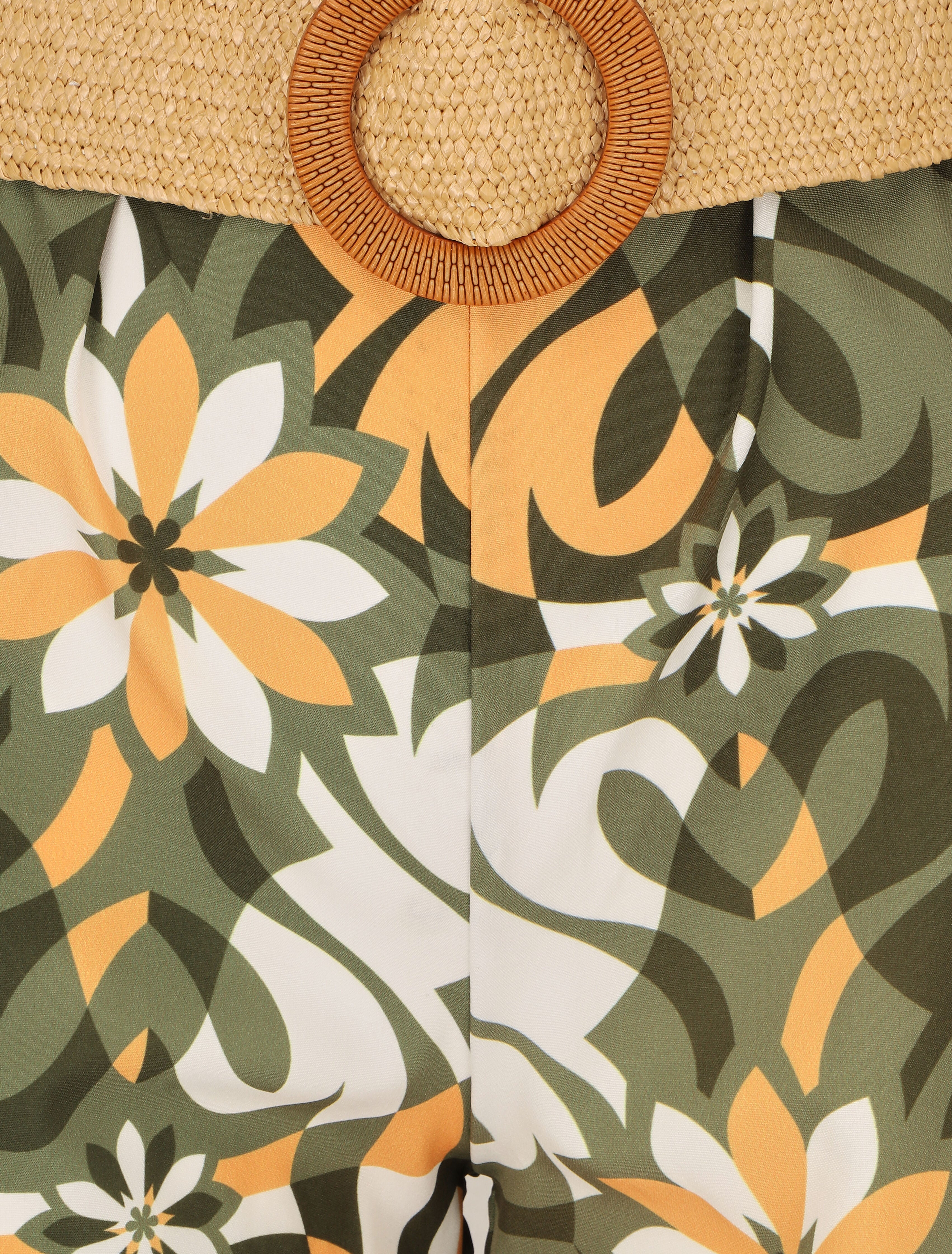 Pantalon ample imprimé floral - Kaki - 3