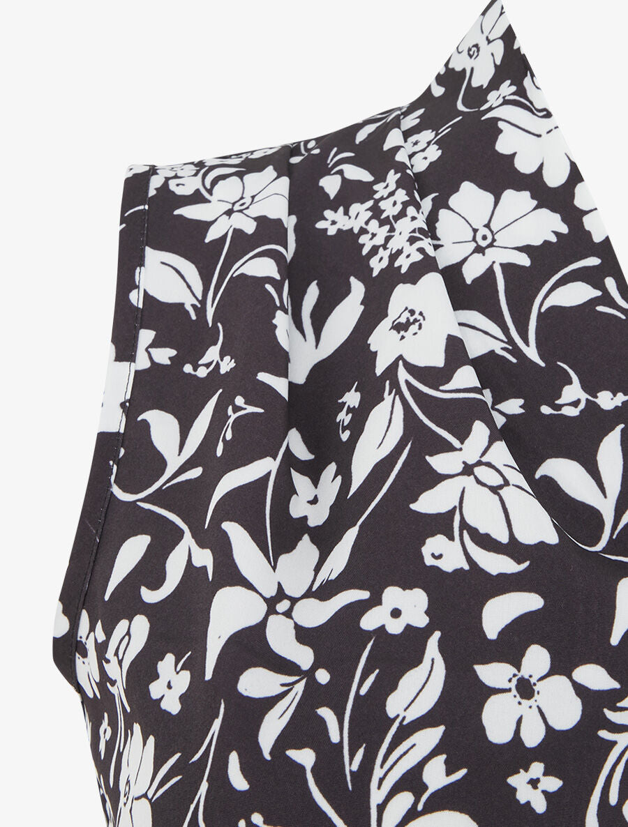 Top sans manches imprimé fleuri - Noir - 3