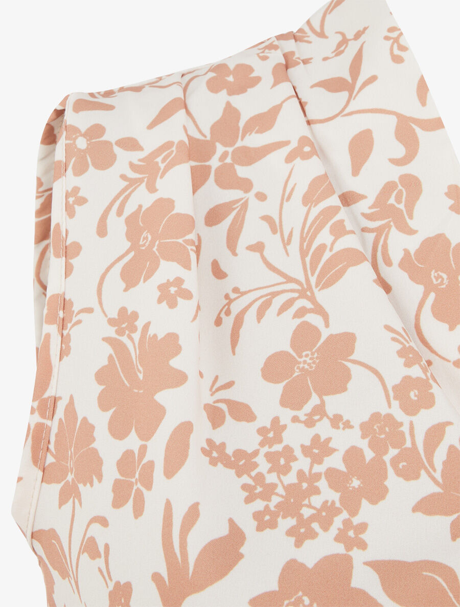 Top sans manches imprimé fleuri - Beige - 3