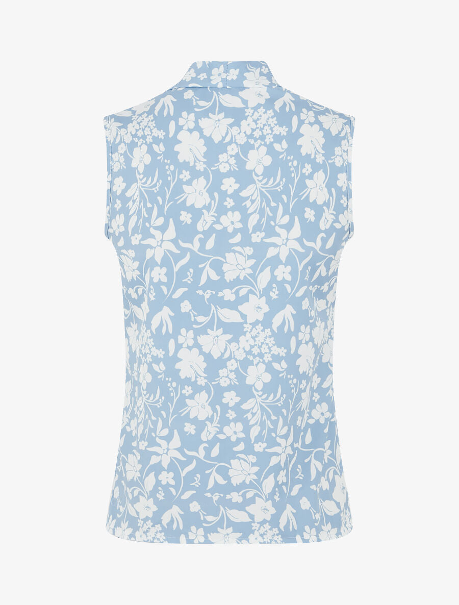Top sans manches imprimé fleuri - Bleu - 2