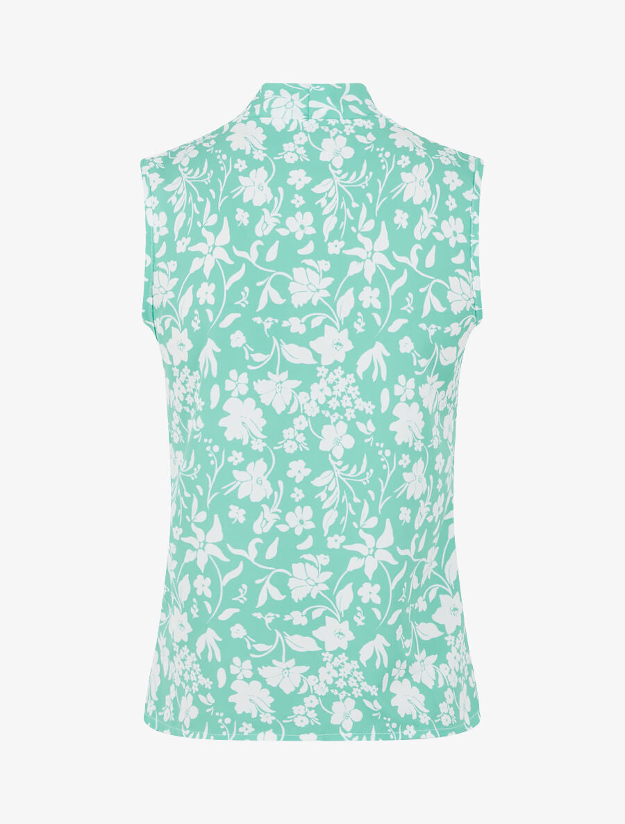 Top sans manches imprimé fleuri - Vert d&