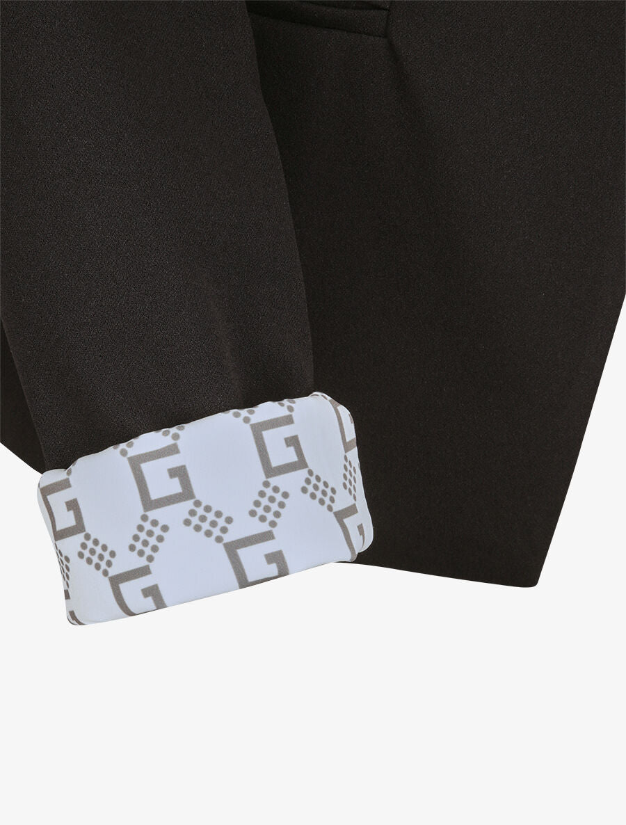 Blazer slim uni à revers imprimé graphique - Noir - 3