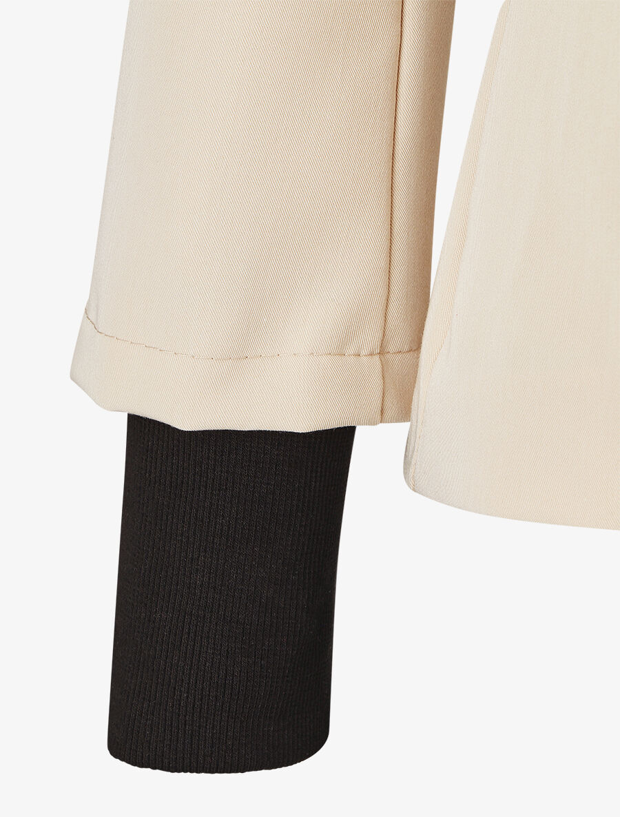 Veste boutonnée à bords côtelés - Beige - 3
