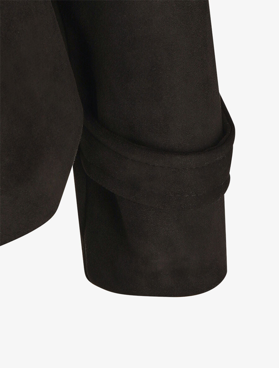 Veste en suédine à fermeture zippée - Noir - 3