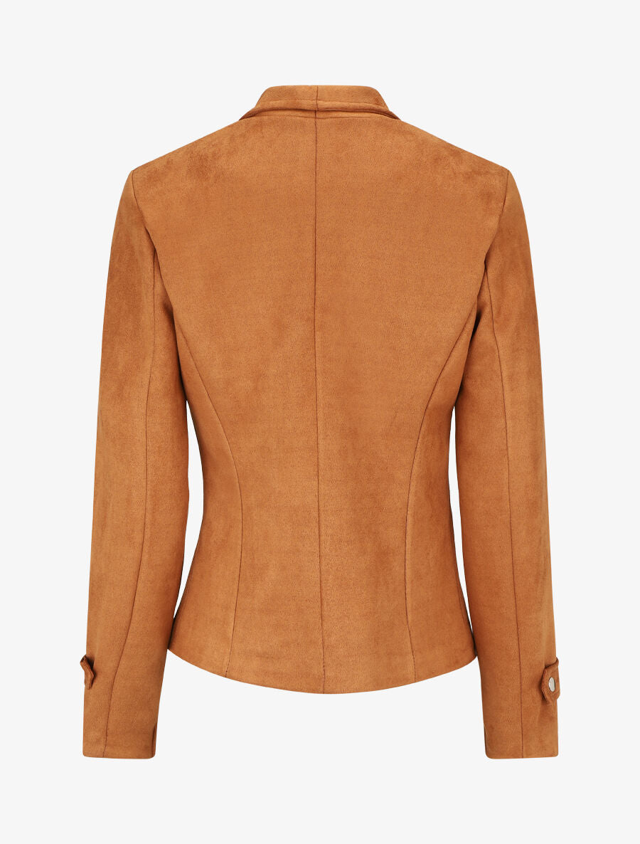 Veste en suédine à fermeture zippée - Camel - 2