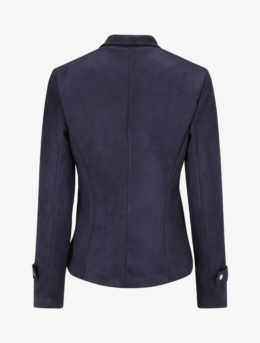 Veste en suédine à fermeture zippée - Marine - 2