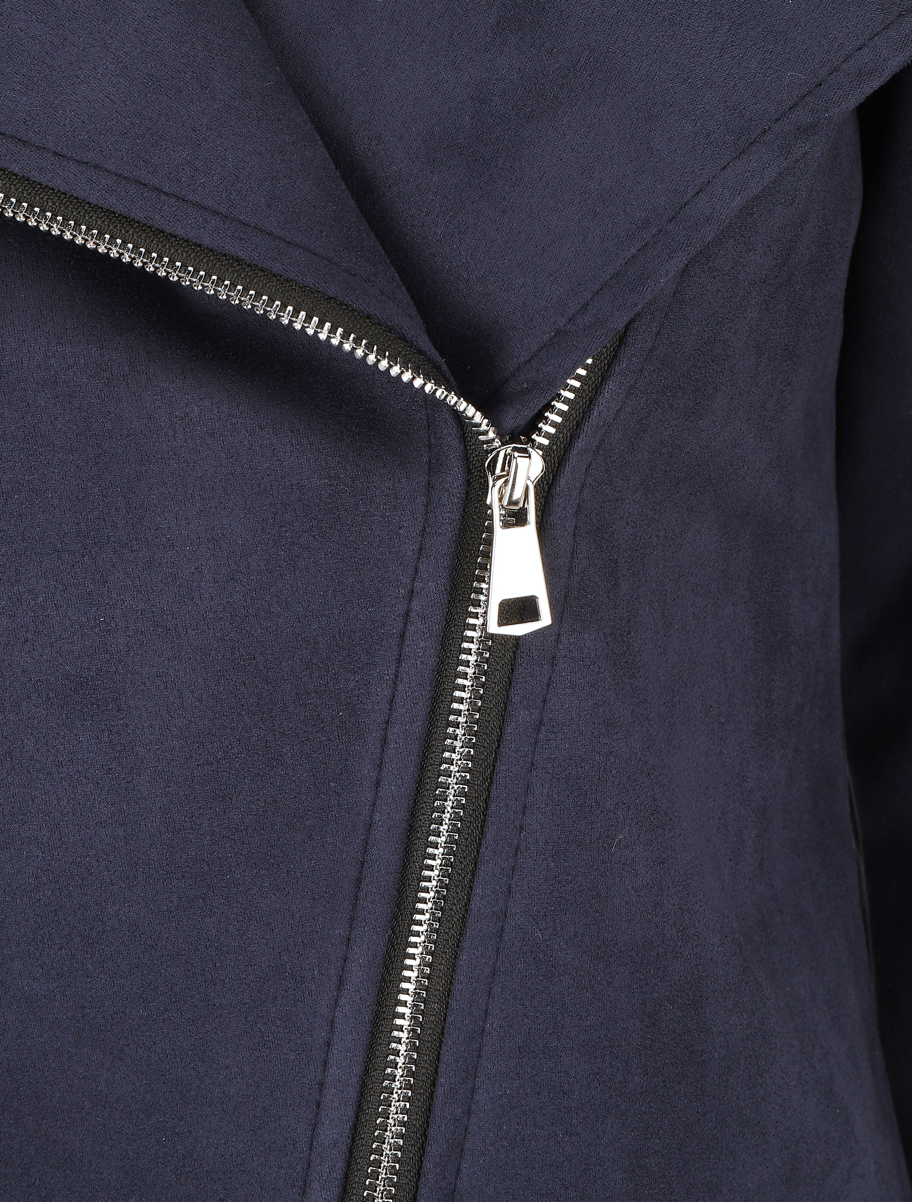 Veste en suédine à fermeture zippée - Marine - 3