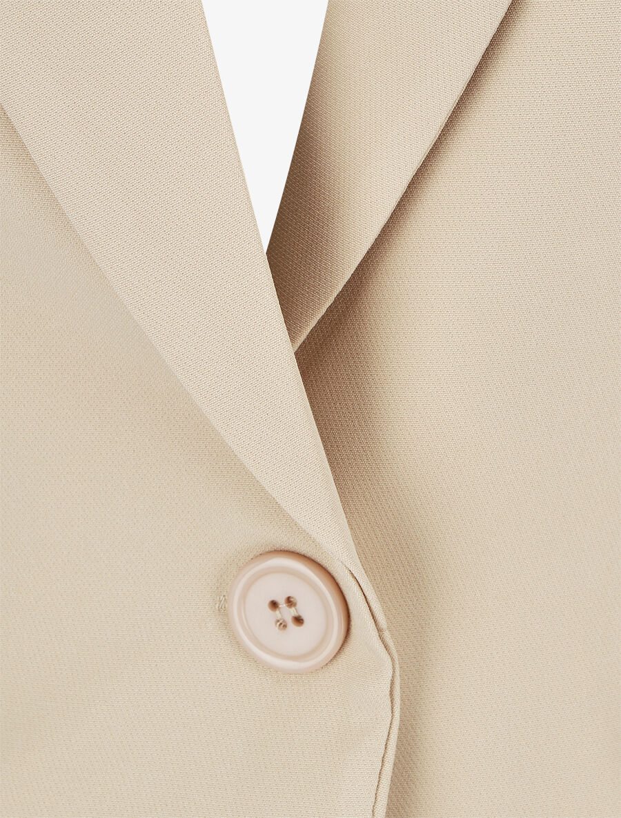Blazer uni à 1 bouton - Beige - 3