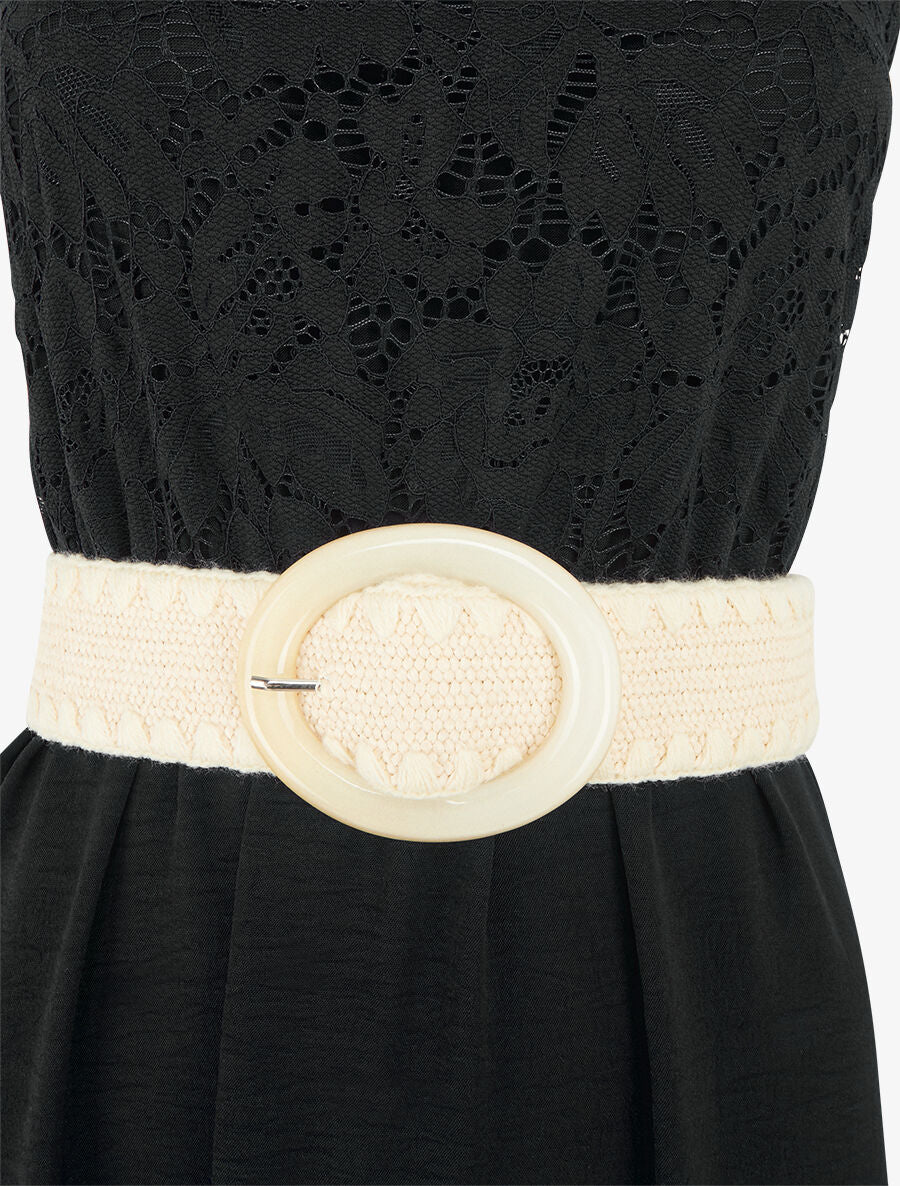 Robe longue à buste brodé - Noir - 3