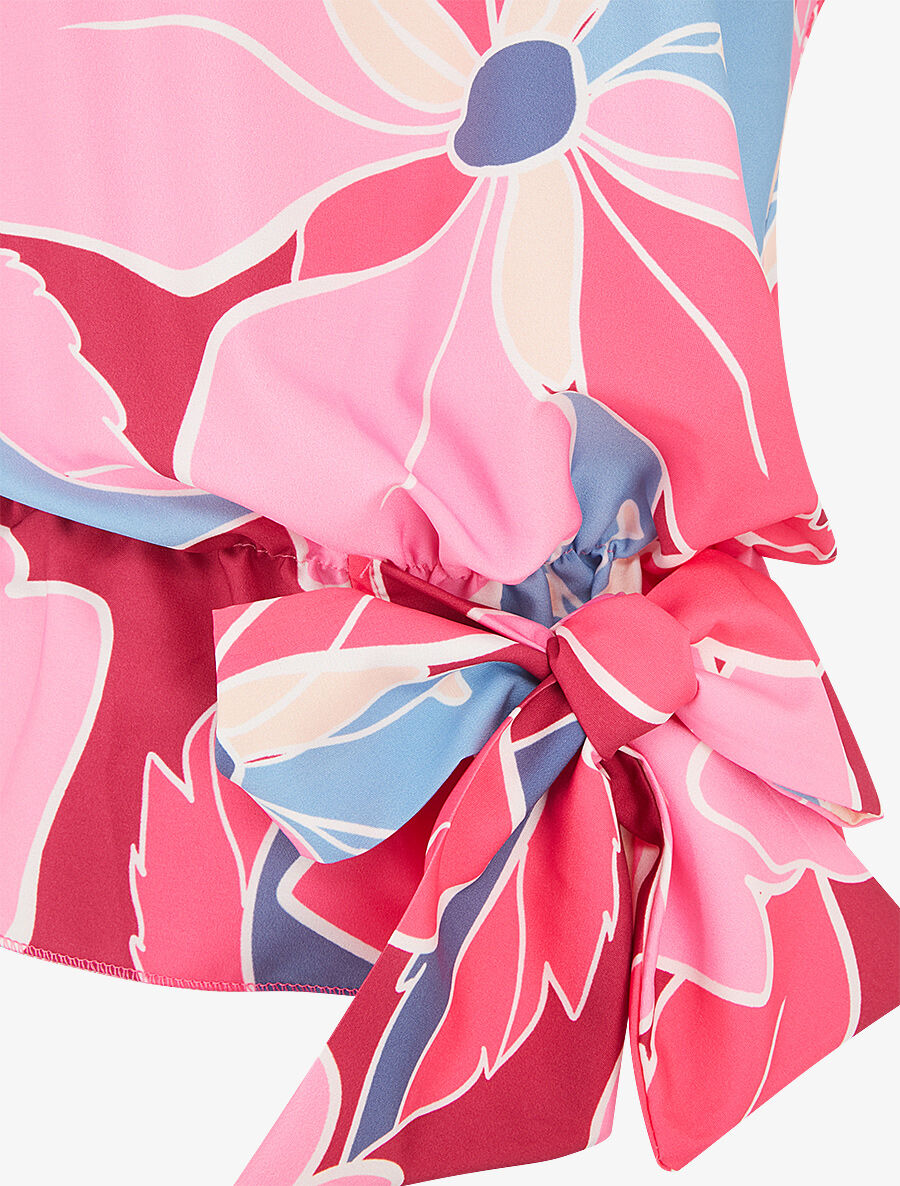 Top sans manches imprimé grandes fleurs - Rose - 3