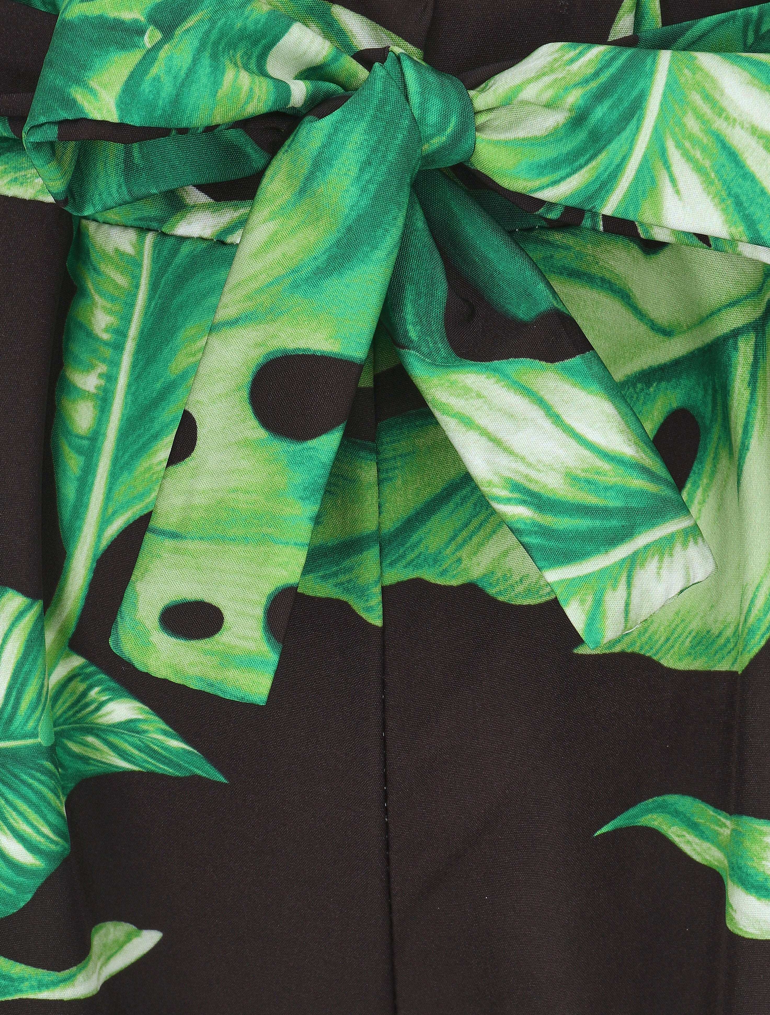 Pantalon ample imprimé tropical - Vert - 3
