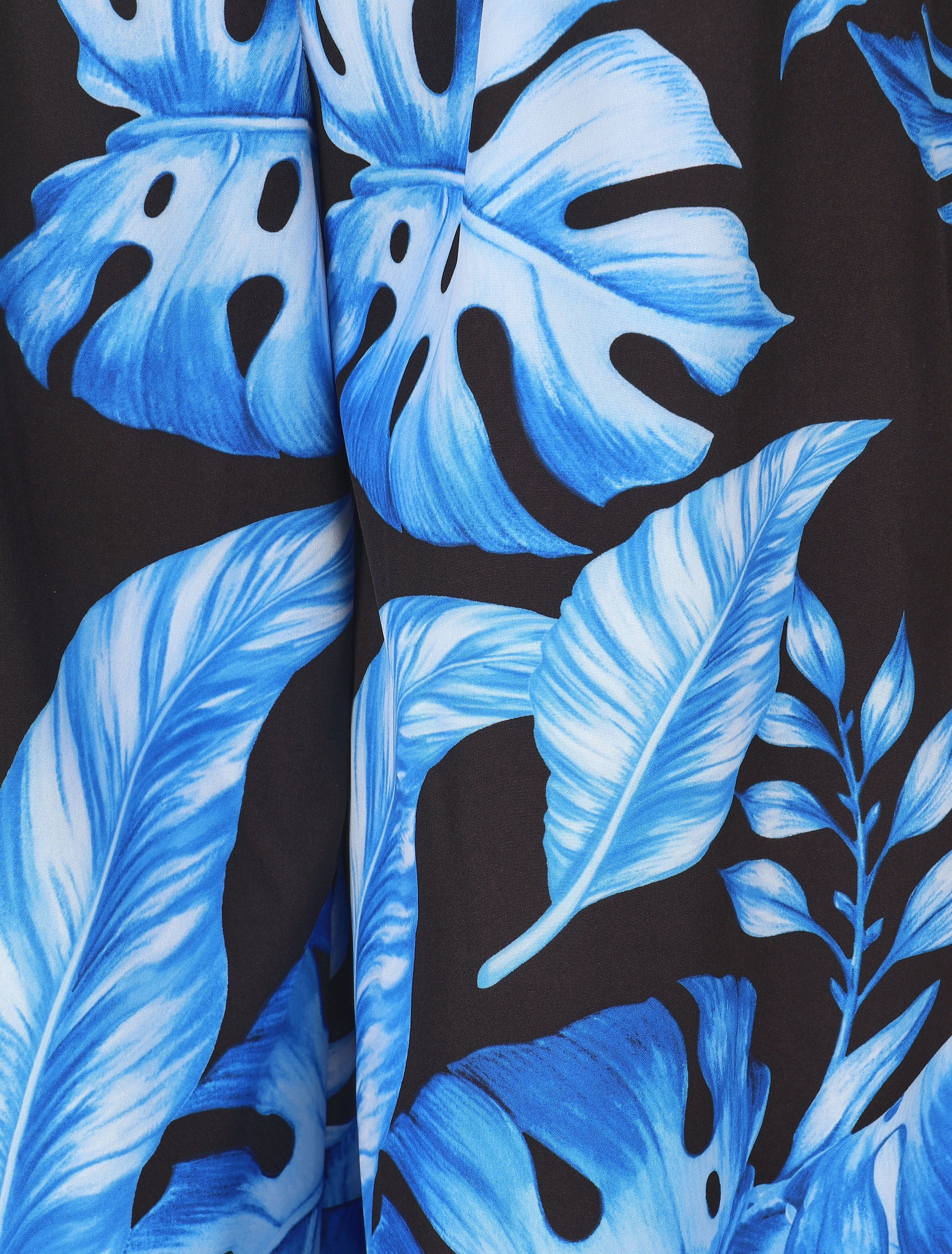 Pantalon ample imprimé tropical - Bleu roi - 3