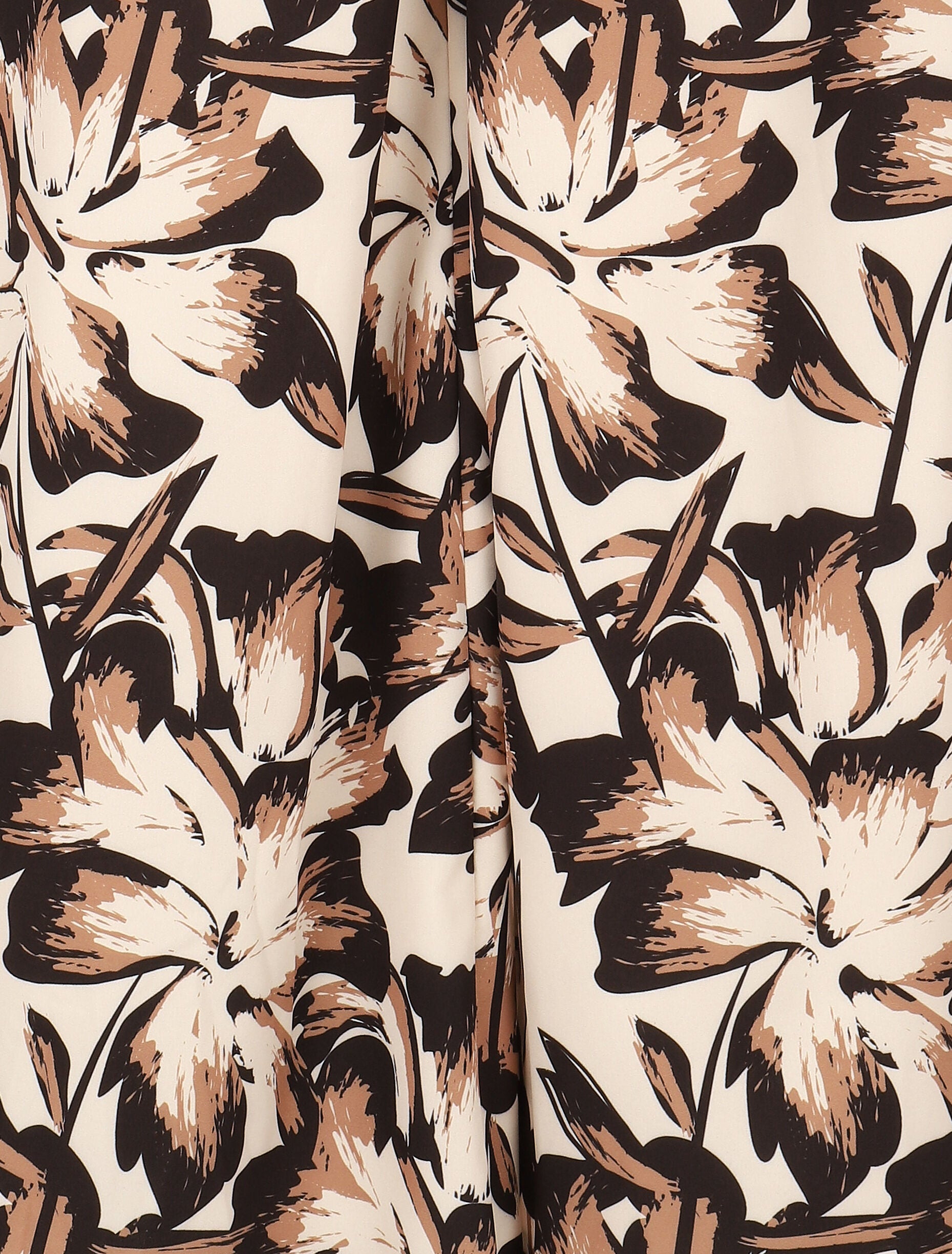 Pantalon imprimé fleurs à taille haute - Noir - 3