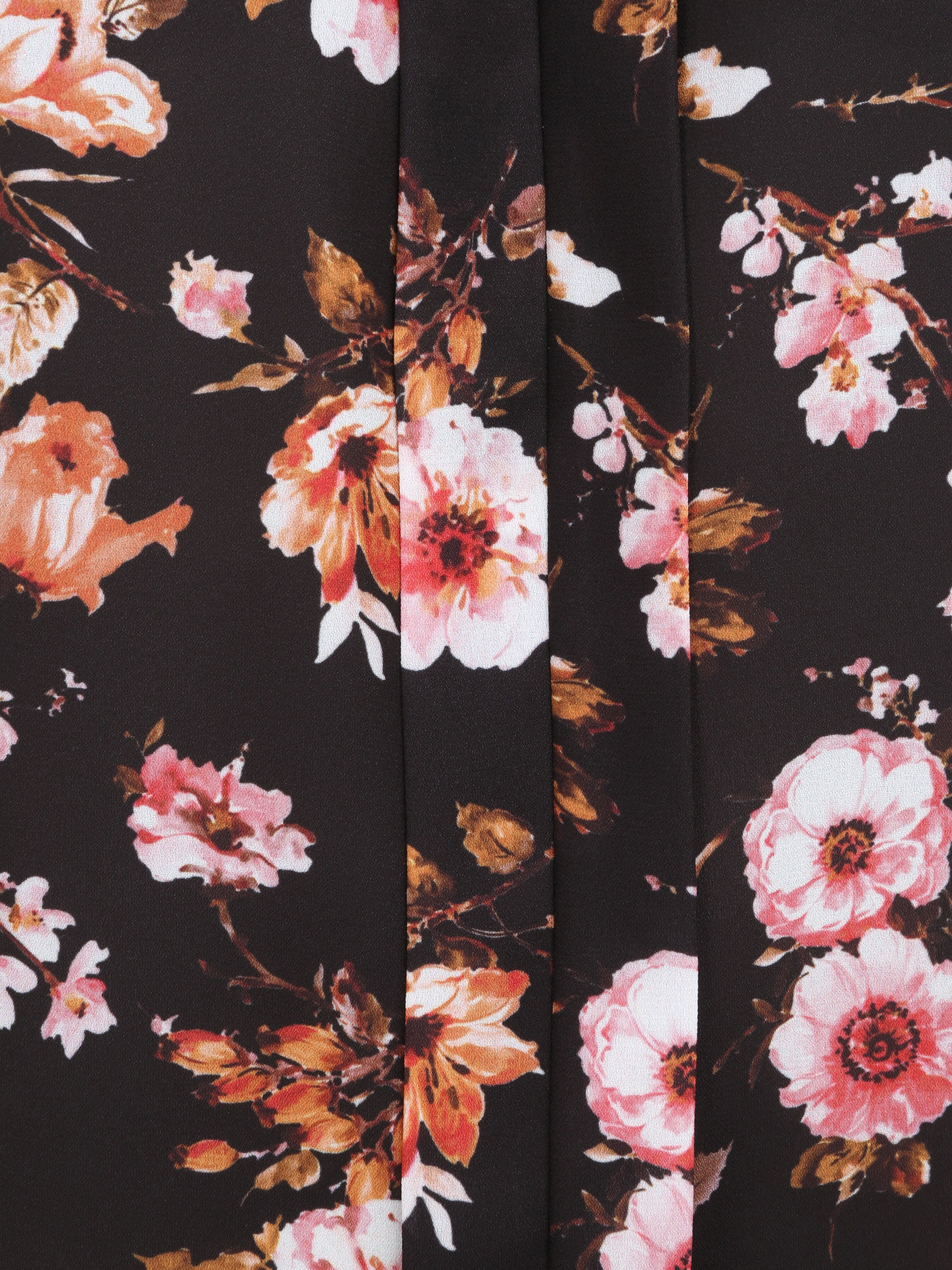 Top droit imprimé bouquet automnal - Noir - 3