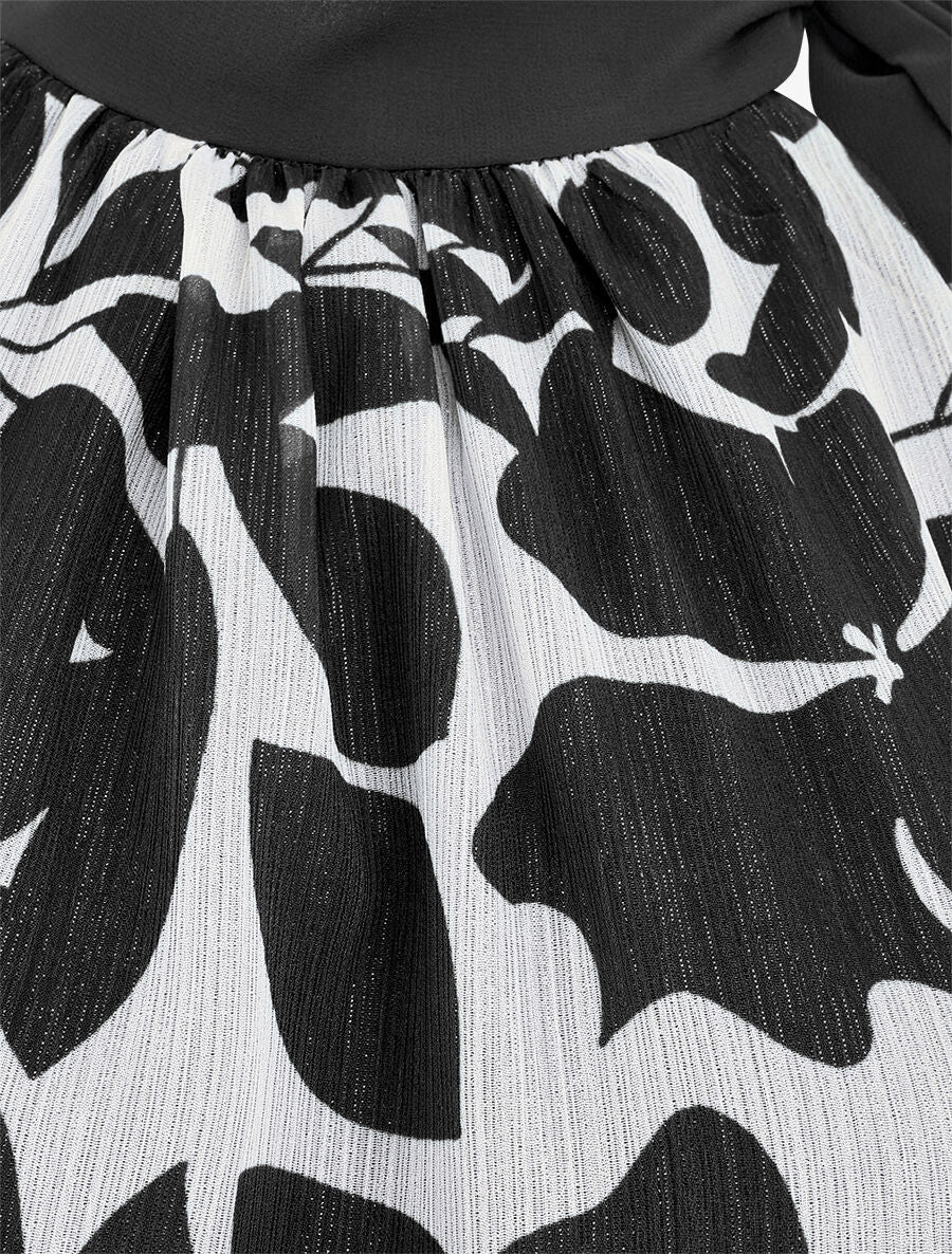Top floral en voile sans manches - Noir - 3