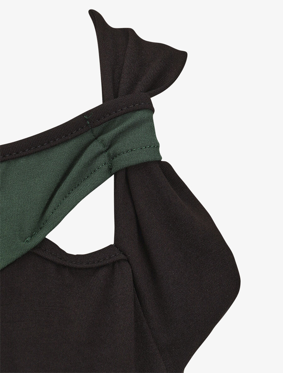 Top droit sans manches bicolore - Noir/vert - 3