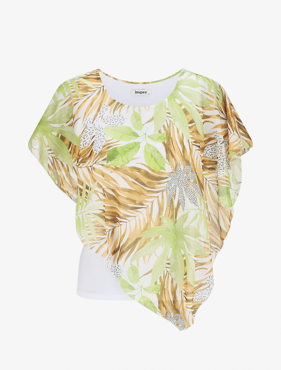 Top superposé stylisé imprimé feuillage - Camel - 4