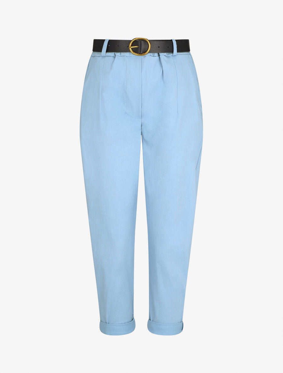 Pantalon 7/8 droit uni taille standard - Bleu ciel - 4