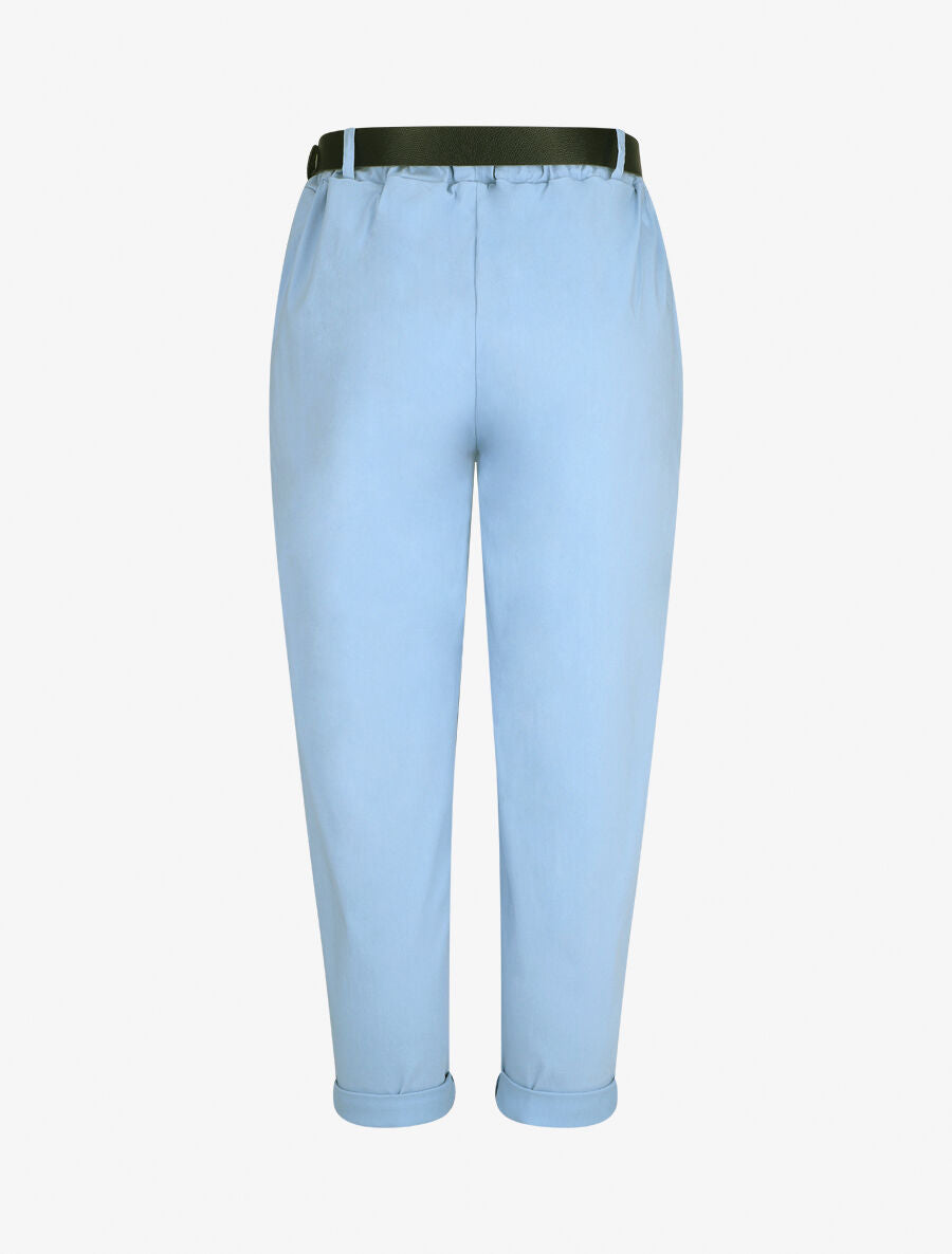 Pantalon 7/8 droit uni taille standard - Bleu ciel - 2