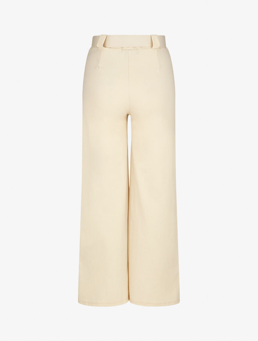 Pantalon droit taille haute uni - Beige - 2