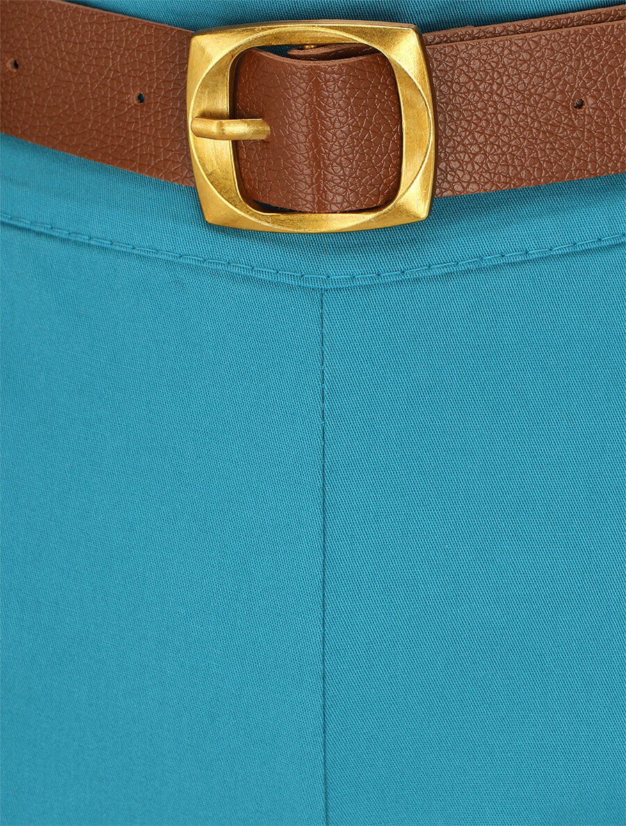 Short droit uni taille standard élastiquée - Turquoise - 3