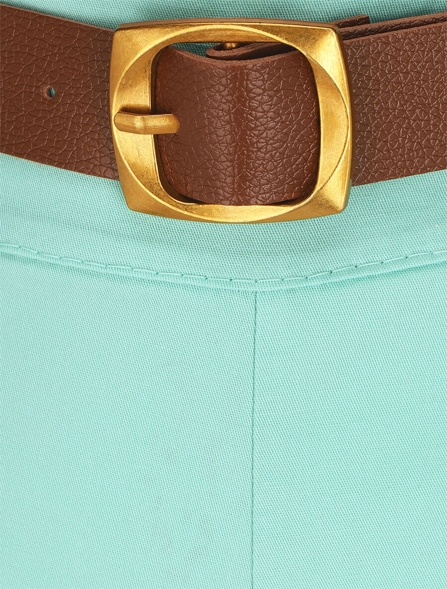 Short droit uni taille standard élastiquée - Vert d&