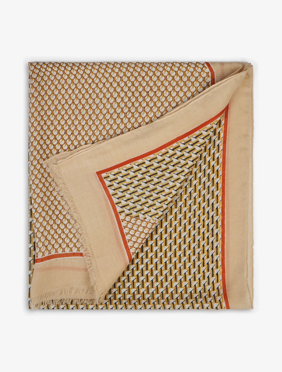 Foulard imprimé mosaïque - Beige - 2