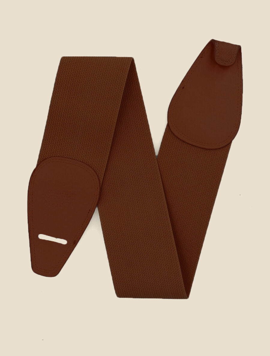 Ceinture unie élastiquée à crochet - Marron - 1