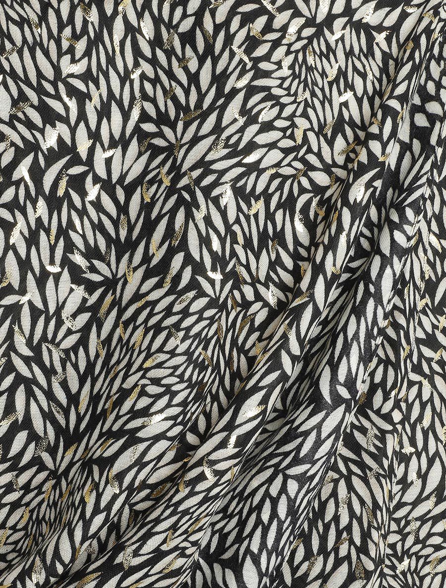 Foulard à imprimé feuilles irisées - Beige - 3