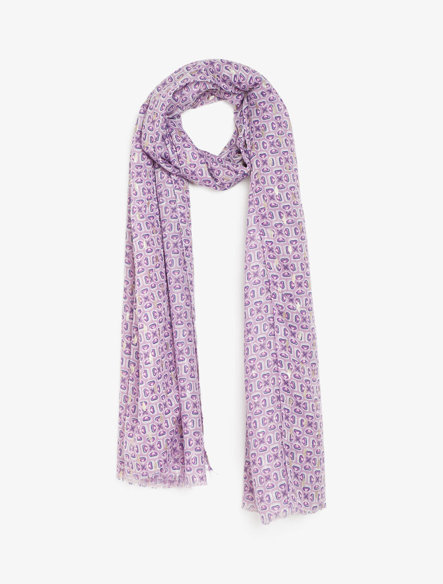 Foulard imprimé mosaïque irisé - Violet - 1