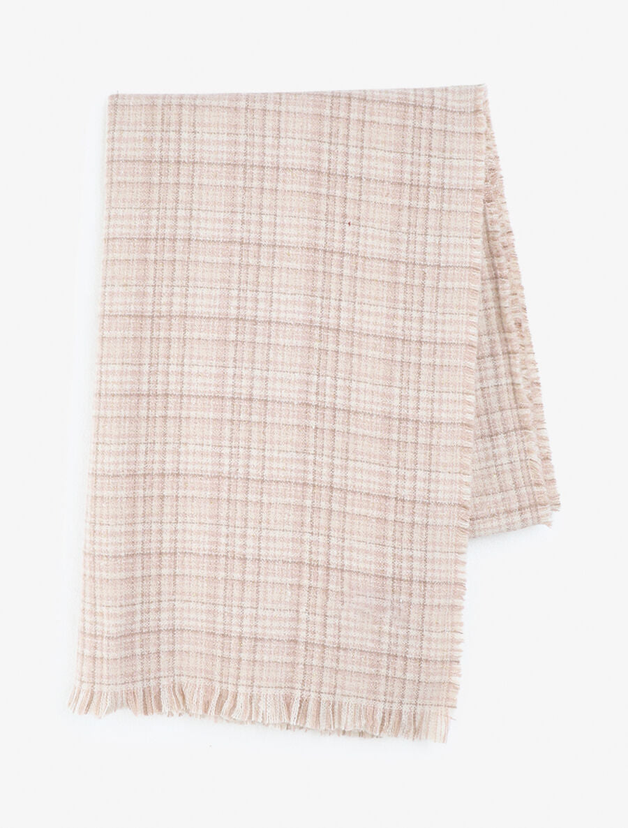 Echarpe imprimé tartan - Rose - 2