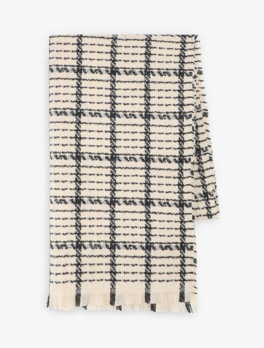 Echarpe épaisse à carreaux - Beige - 2