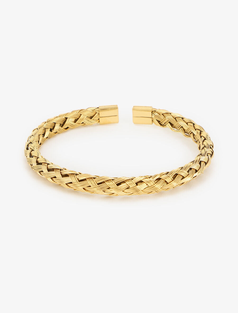 Jonc ouvert tressé - Or - 2