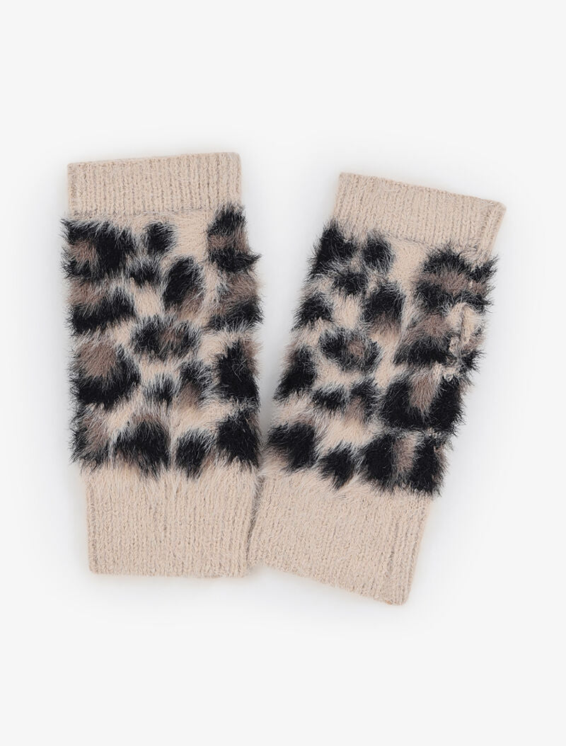 Mitaines à imprimé léopard - Beige - 3