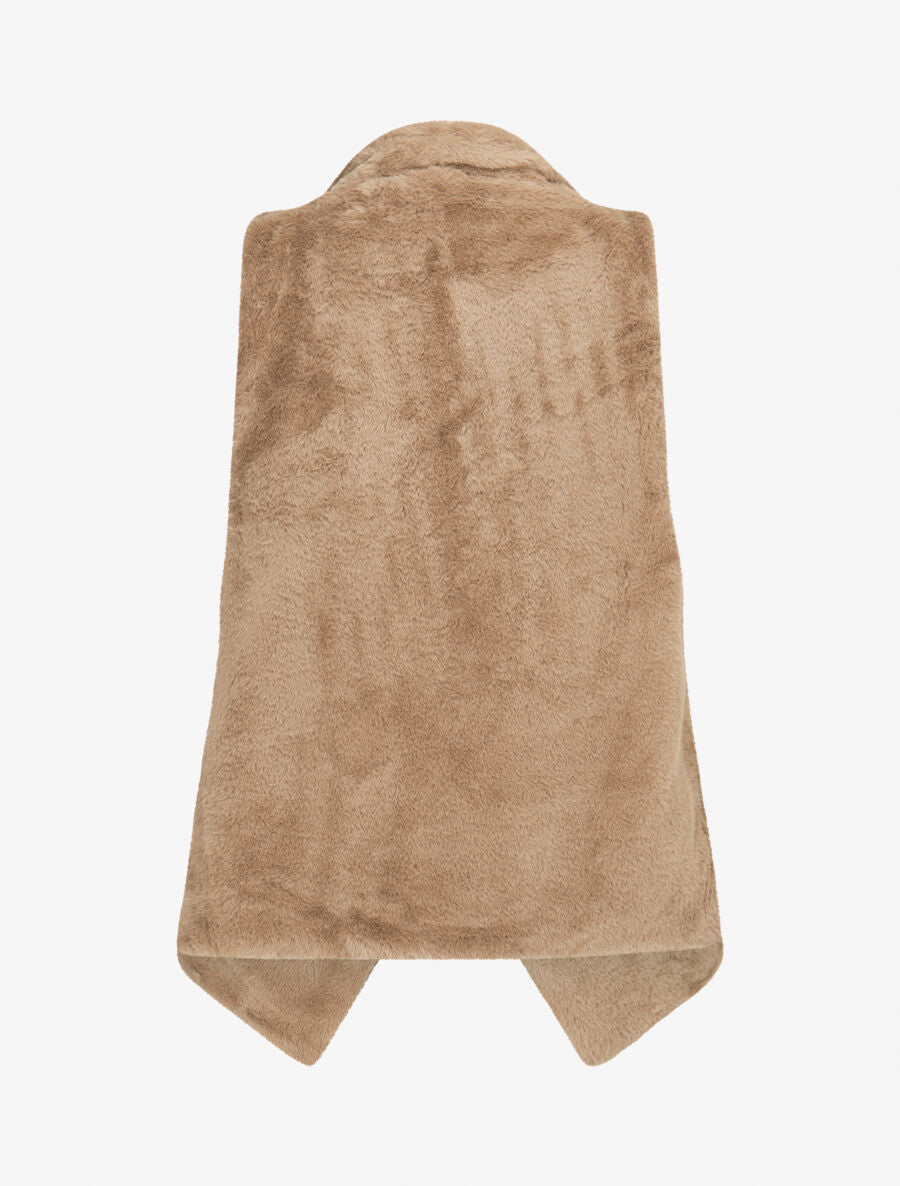 Gilet sans manches en fourrure synthétique - Taupe - 2
