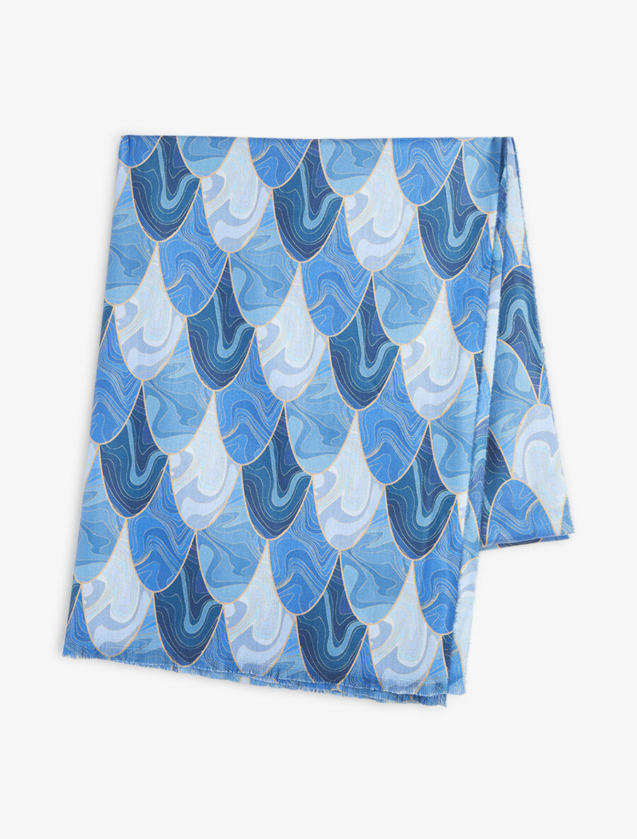 Foulard à imprimé vagues - Bleu - 2