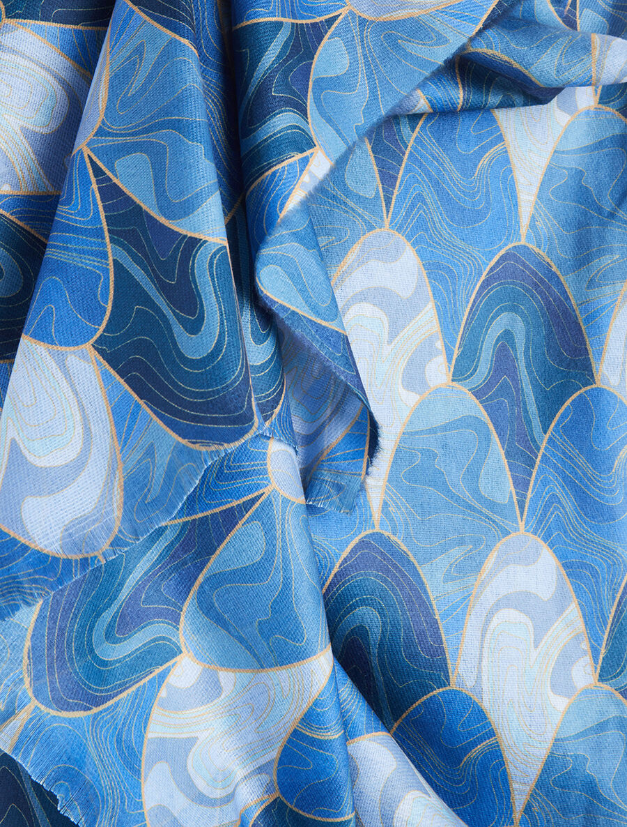 Foulard à imprimé vagues - Bleu - 3