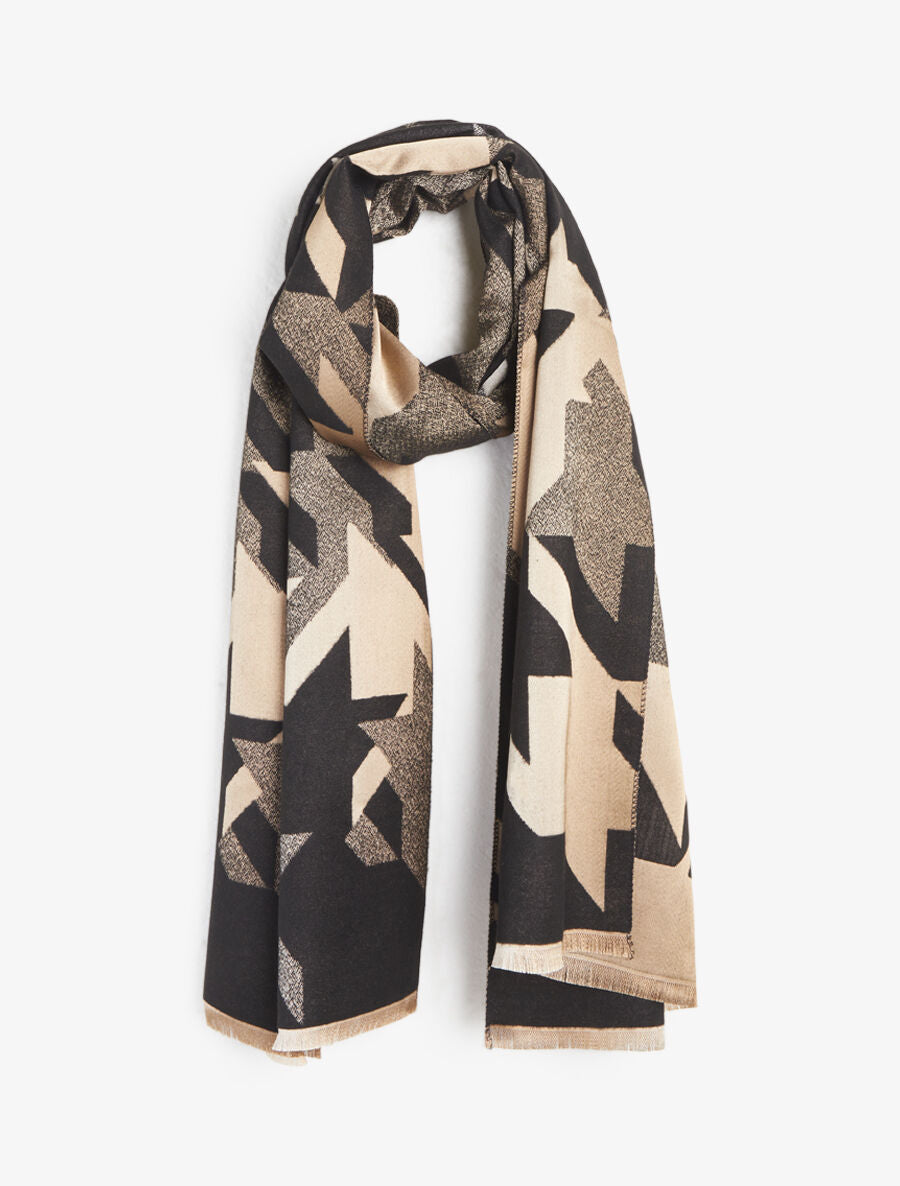 Foulard épais imprimé étoiles graphiques - Noir - 4