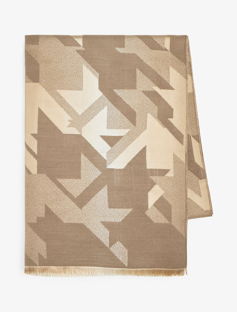 Foulard épais imprimé étoiles graphiques - Taupe - 2