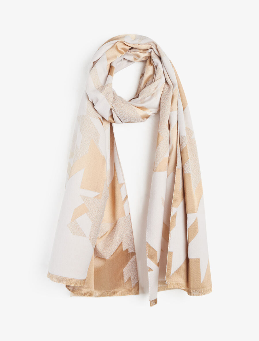 Foulard épais imprimé étoiles graphiques - Blanc - 4