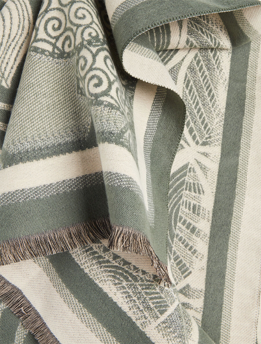 Foulard épais à imprimé plantes tropicales - Kaki - 3