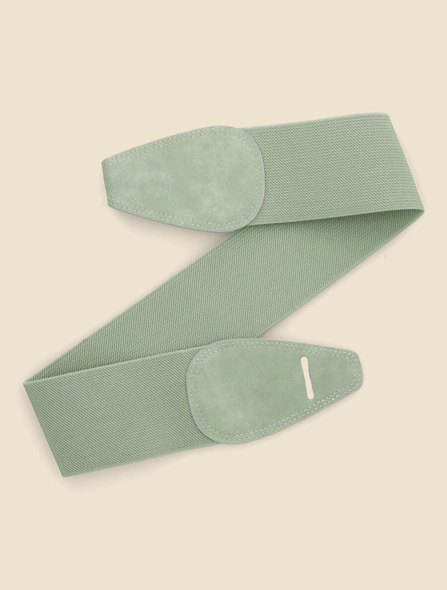 Ceinture en simili et tissu - Vert d&