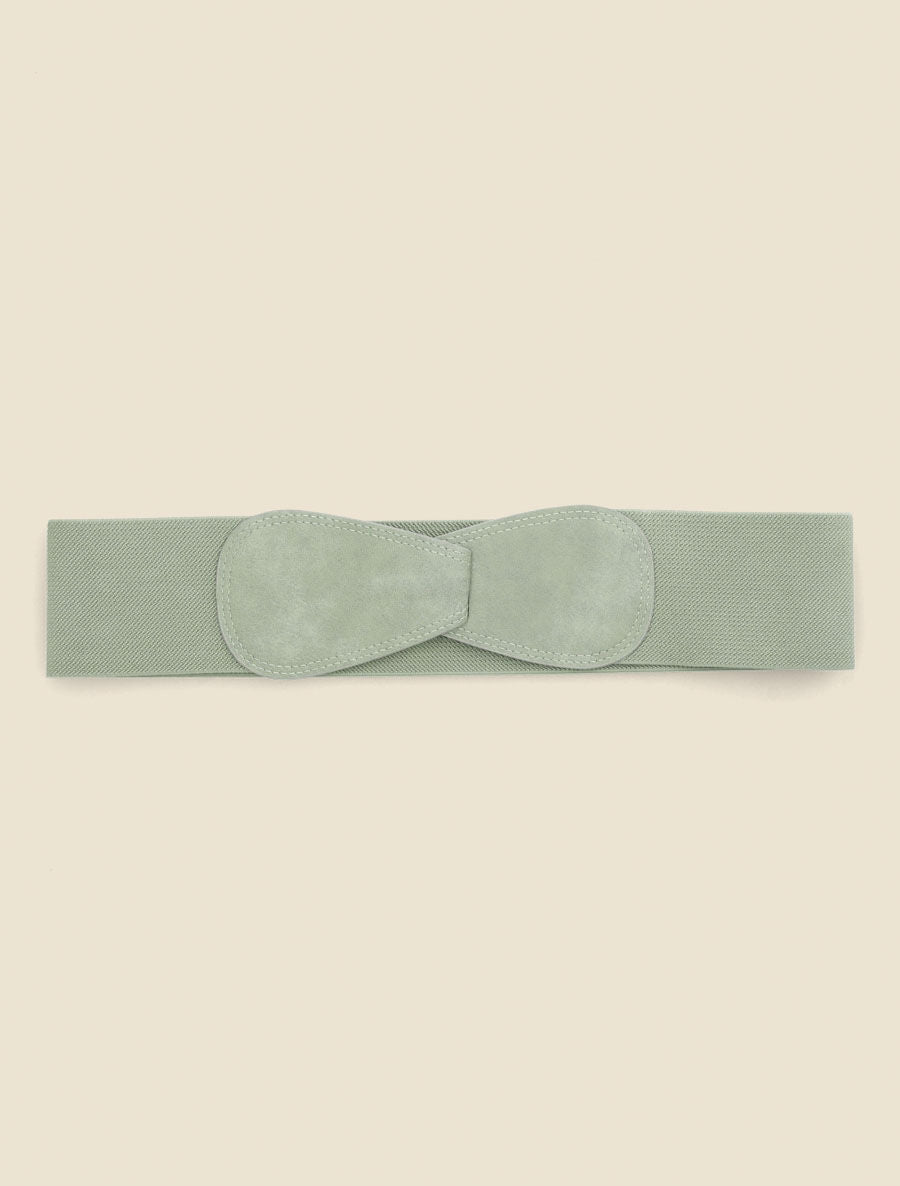 Ceinture en simili et tissu - Vert d&