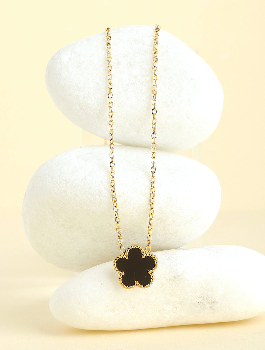 Collier à fleur - Noir - 1