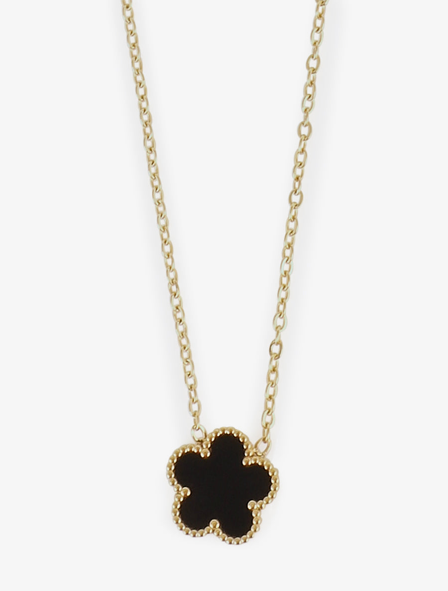 Collier à fleur - Noir - 3