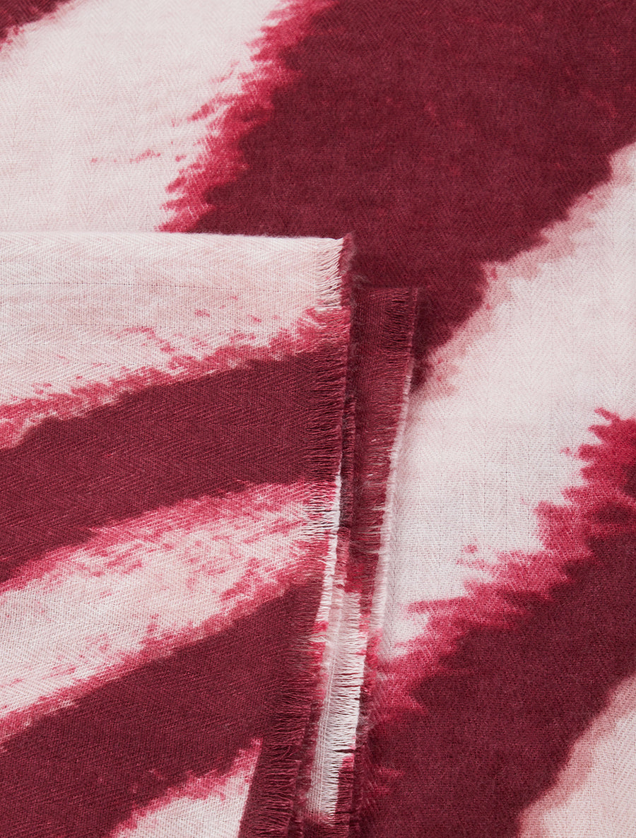 Foulard à imprimé vagues fondus - Bordeaux - 3