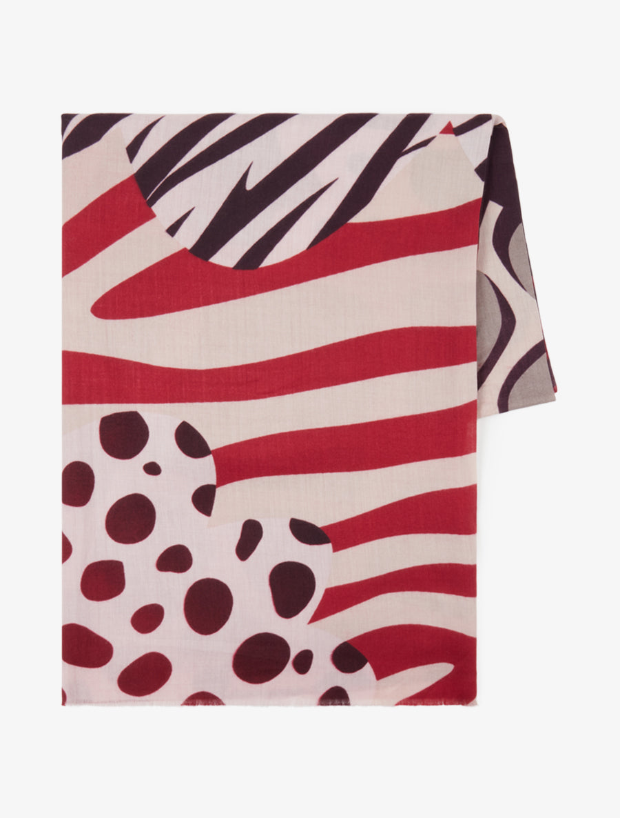 Foulard à imprimé abstrait - Bordeaux - 2